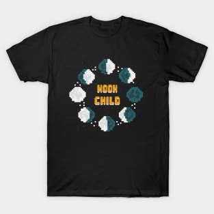 Moon Child /Moon Phases Pixel Art T-Shirt